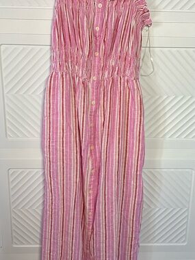 SO Pink and White Striped Summer Dress